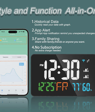 Intelligente WiFi Klok met Datum, Temperatuur & Vochtigheid - LED Display