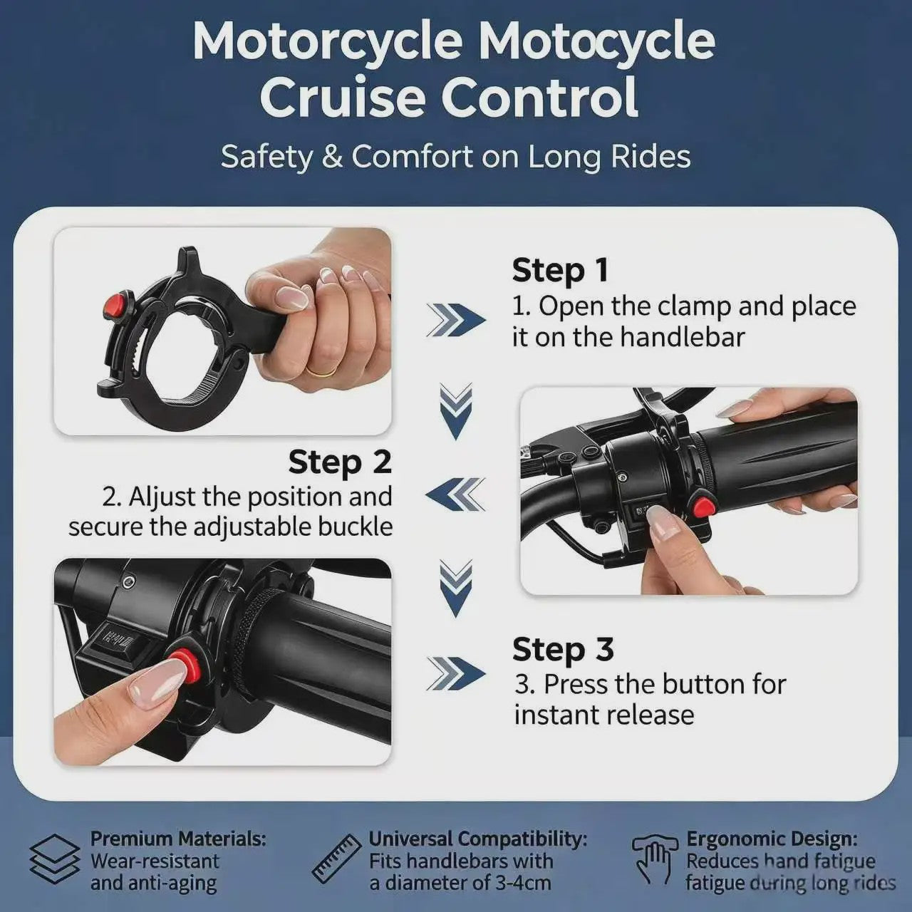 Universele Cruise Control Clip voor Motorfiets Gashendel - Comfortabel Rijden