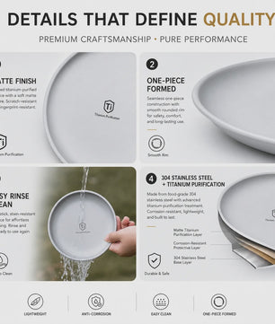 Titanium RVS Camping Borden Set - Lichtgewicht, Hygiënisch & Duurzaam (3/5 Stuks)