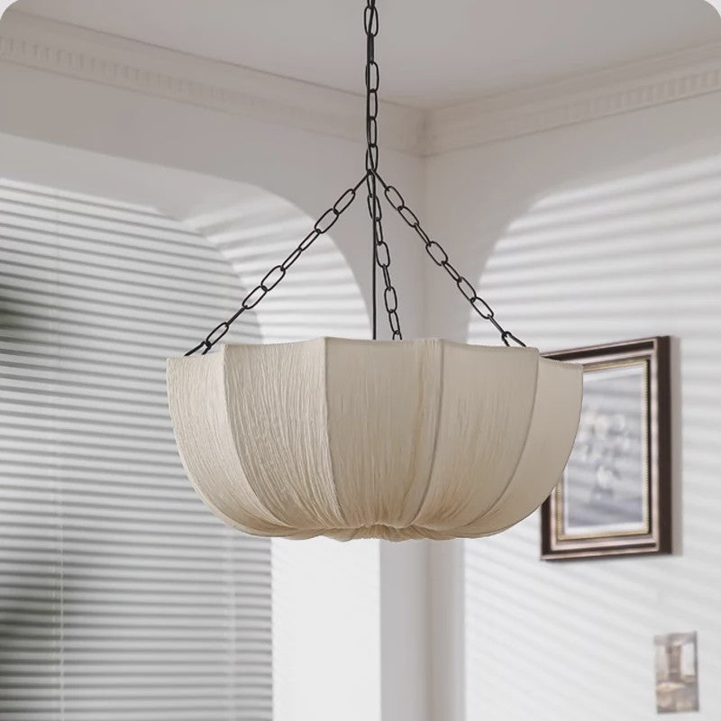 Nordic Wabi Sabi Stof Plafondlamp - Sfeervolle Hanglamp voor Woonkamer, Eetkamer & Slaapkamer