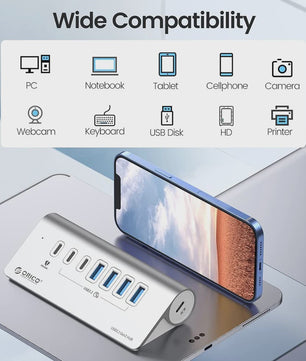 ORICO 10Gbps USB 3.2 Docking Station Hub met PD60W Opladen en 4/7 Poorten