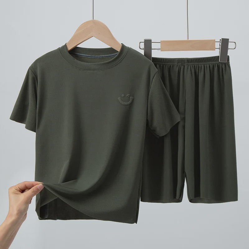 Zomerse Kinder Pyjama Set: Kort Broekje & T-shirt van IJskoud Zijde - Jongens & Meisjes