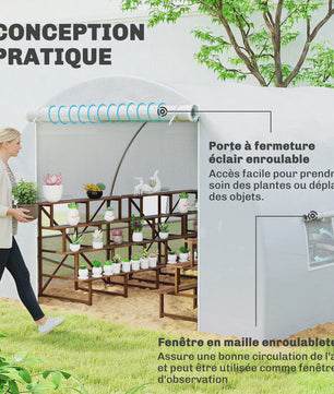 Ruime Tuinkas 18m² - 6x3x2m - Verstevigd Frame met 8 Ramen