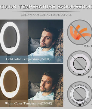 18 Inch Ring Light LED Lamp met Verstelbaar Statief & Telefoonhouder voor YouTube, Foto & Studio