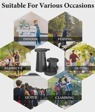 Draagbare Opvouwbare Kruk - Compacte Campingstoel, Lichtgewicht & Sterk voor Buiten, Reizen en Openbaar Vervoer