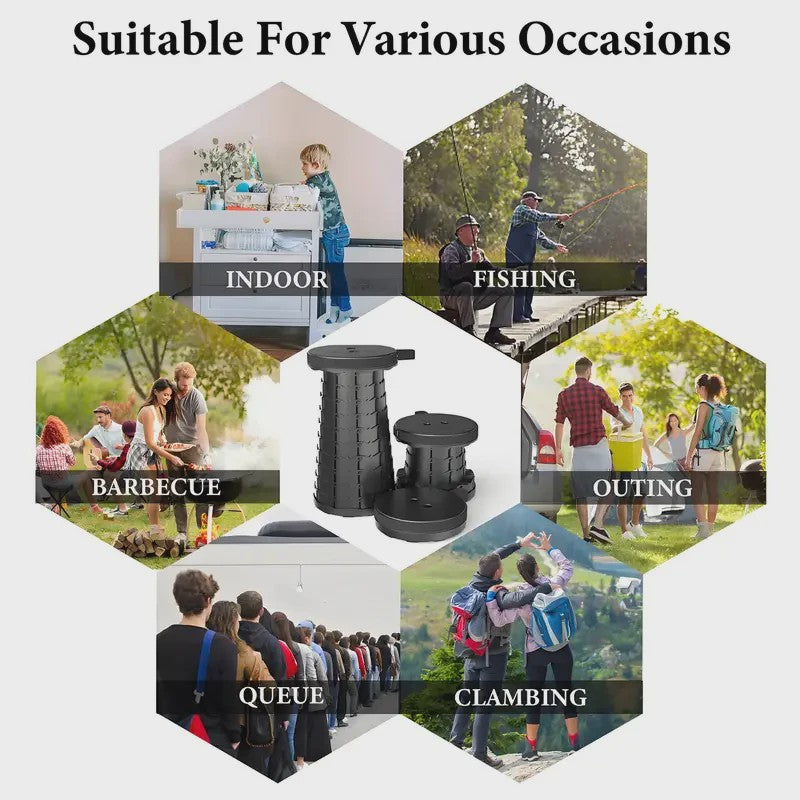 Draagbare Opvouwbare Kruk - Compacte Campingstoel, Lichtgewicht & Sterk voor Buiten, Reizen en Openbaar Vervoer