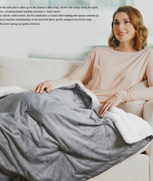 Luxe Elektrische Deken Plaid - 9 Warmtestanden & Timer - Wasbaar - Flanel & Sherpa