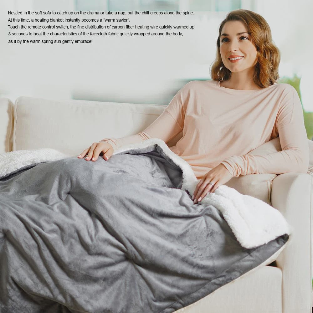Luxe Elektrische Deken Plaid - 9 Warmtestanden & Timer - Wasbaar - Flanel & Sherpa