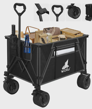 WOLTU Vouwbare Transportkar met Remmen - 240L Camping Kar voor Tuin, Strand & Boodschappen