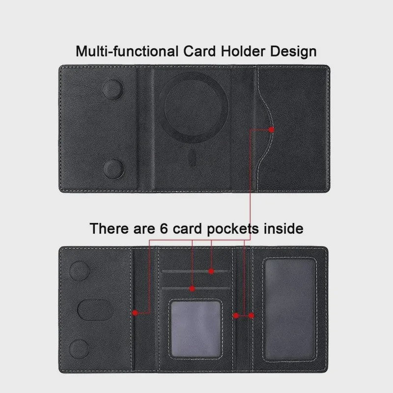 Magnetische Lederen Kaarthouder Wallet voor iPhone 16/15 Serie - Magsafe Compatibel