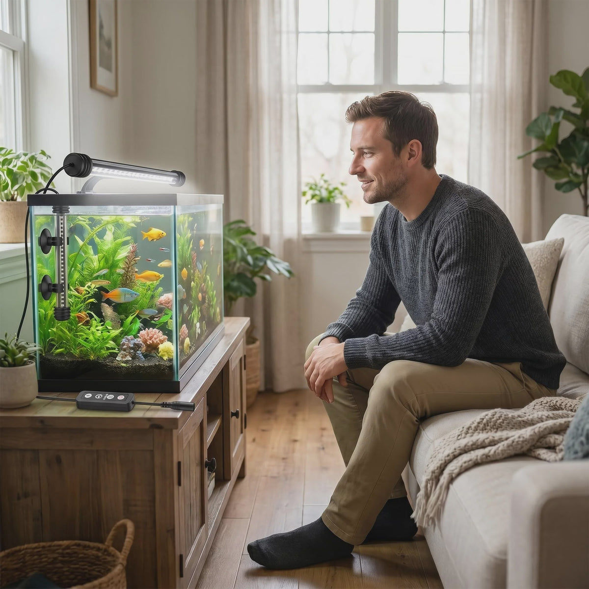 LED Aquarium Verlichting met RGBW Kleuren, Timer & Dimbaar