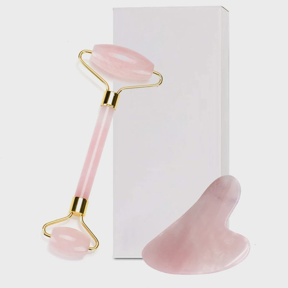 Jade Roller & Gua Sha Set: Dubbelzijdige Gezichtsroller voor Lifting en Ontzwellen