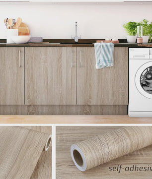 Waterdicht Vinyl Houtnerf Behang 55cm - Zelfklevend Decoratie voor Meubels