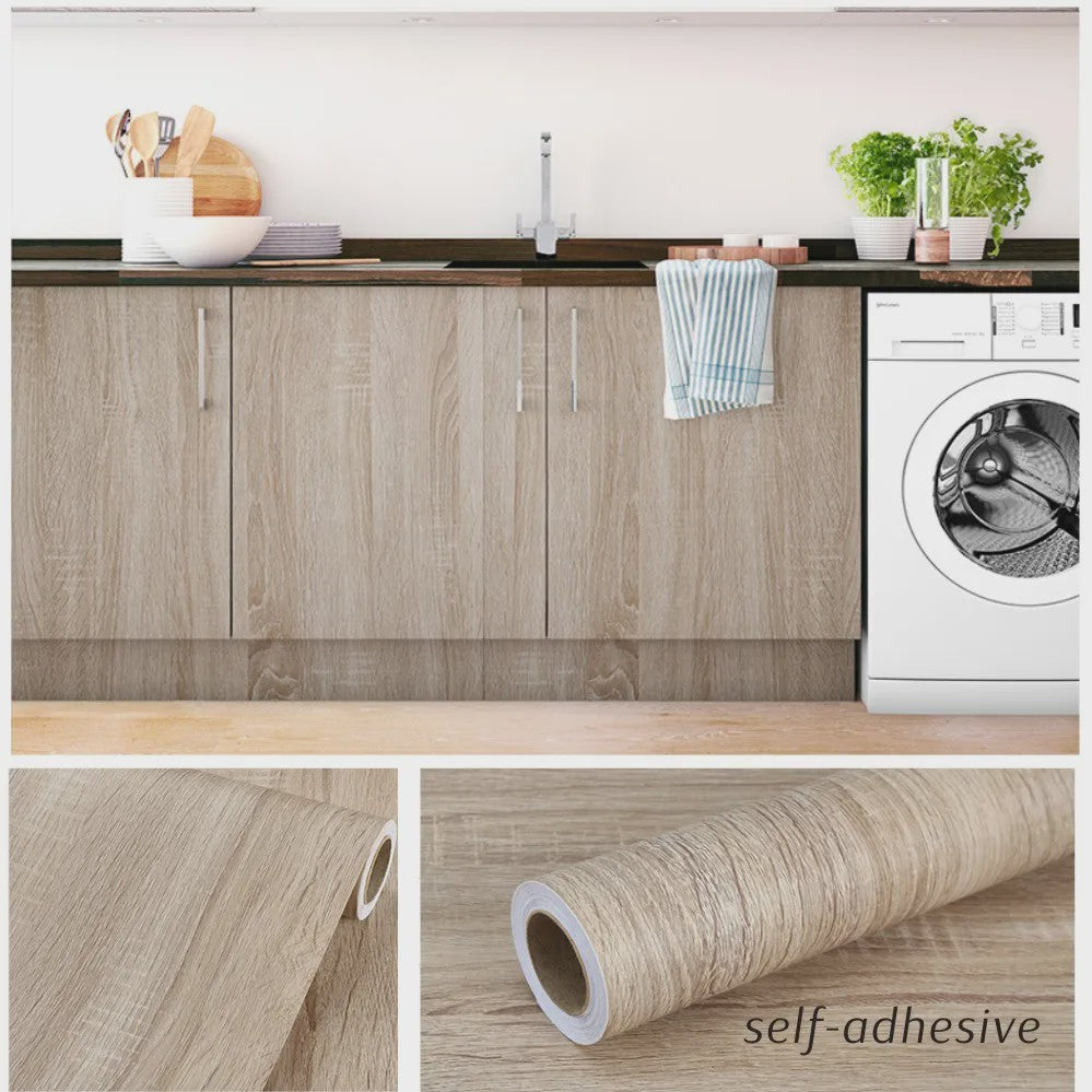 Waterdicht Vinyl Houtnerf Behang 55cm - Zelfklevend Decoratie voor Meubels