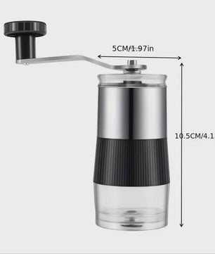Handmatige Koffiemolen RVS met Keramische Kern - Compact & Visueel