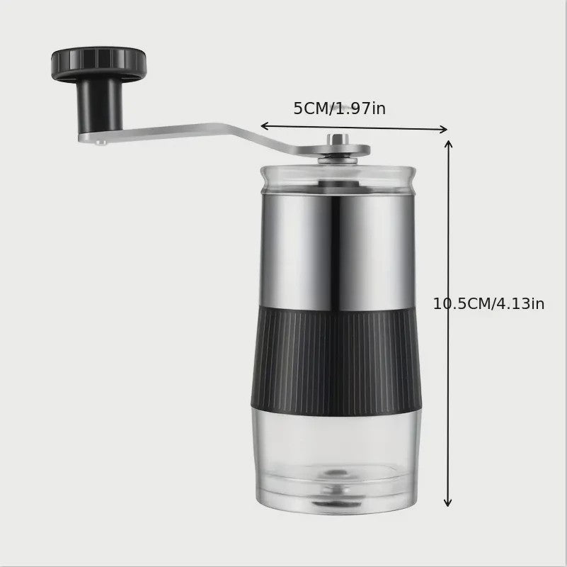 Handmatige Koffiemolen RVS met Keramische Kern - Compact & Visueel