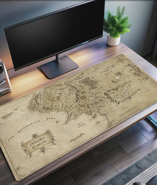 Lord of the Rings Midden-Aarde Kaart Muismat - Extra Groot, Antislip & Dik