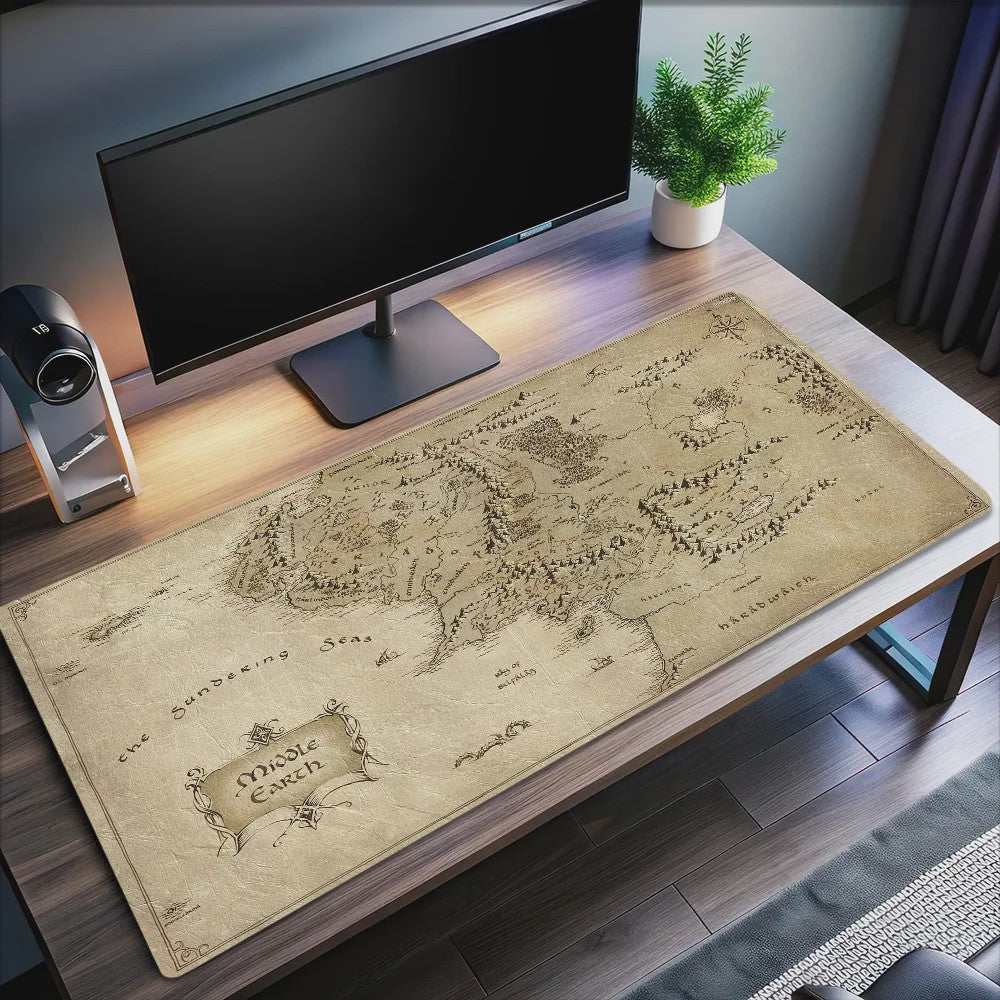 Lord of the Rings Midden-Aarde Kaart Muismat - Extra Groot, Antislip & Dik