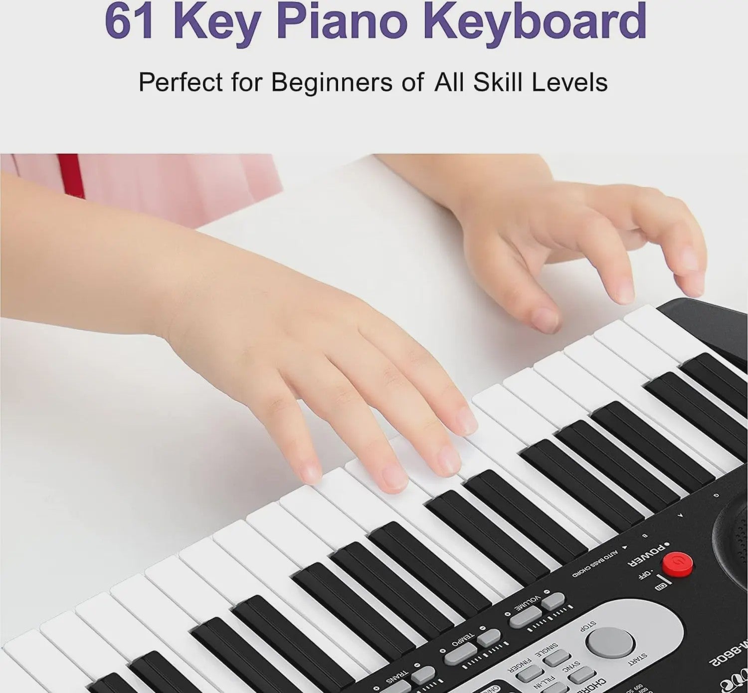 61-Toetsen Beginners Digitale Piano Keyboard Set met Microfoon, Koptelefoon, Standaard en Kruk