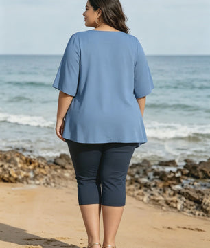 Plus Size Capri Leggings Hoge Taille - Comfortabele Stretch Yoga Broek voor Dames