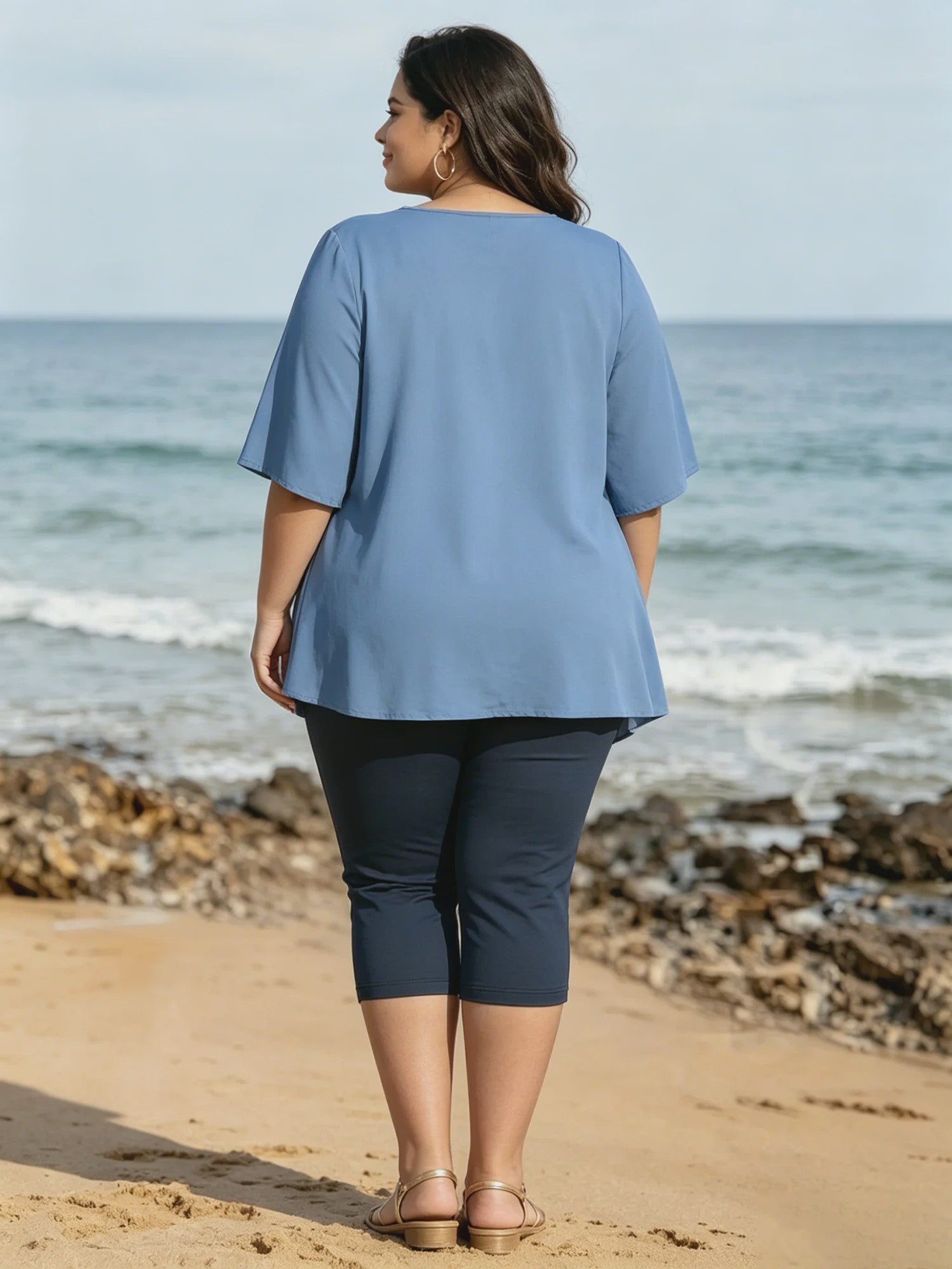Plus Size Capri Leggings Hoge Taille - Comfortabele Stretch Yoga Broek voor Dames