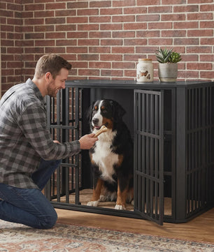 Luxe Houten Hondenkennel met Dubbele Deuren en Bovenklep - 120x75x81 cm