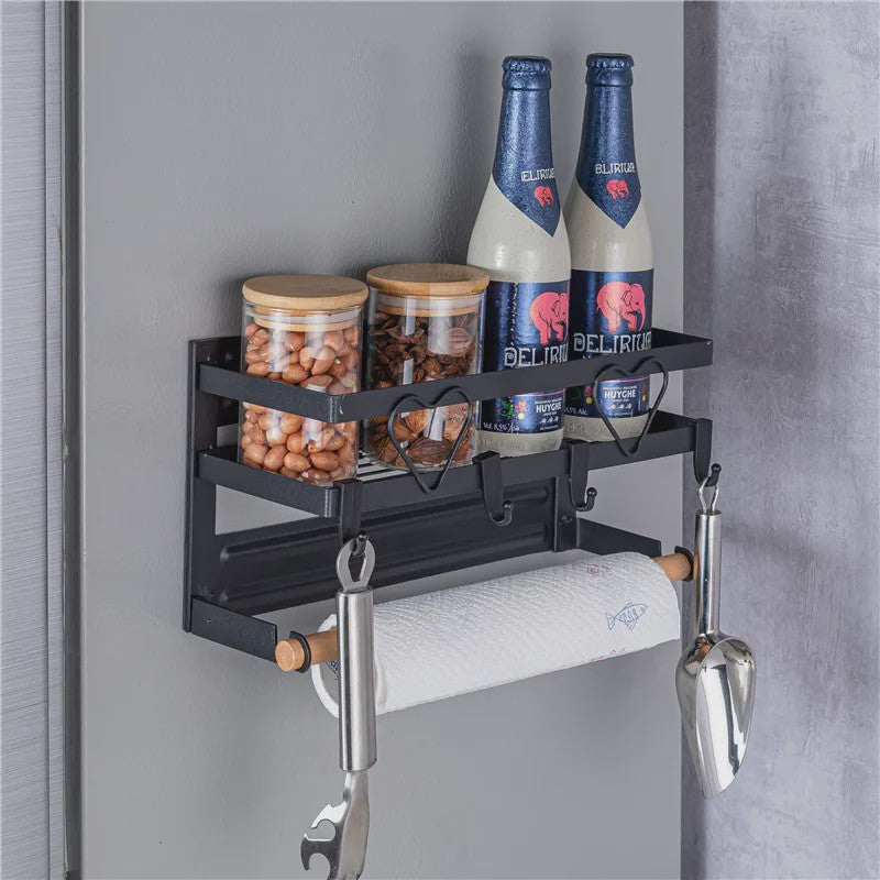 Magnetische Koelkast Organizer met 2-3 Lagen, Keukenopslag en Handdoekhouder