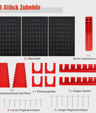 Gereedschapswand met 28-delige Set, 120x60 cm - Organiseer Uw Werkplaats Efficiënt