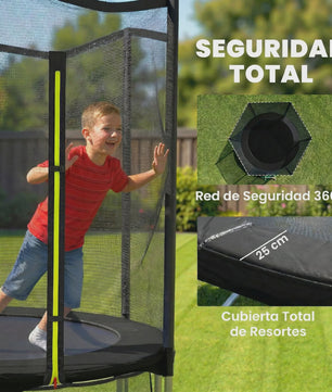 Sportnow Outdoor Trampoline Ø183 cm met Veiligheidsnet - Plezier voor +6 Jaar