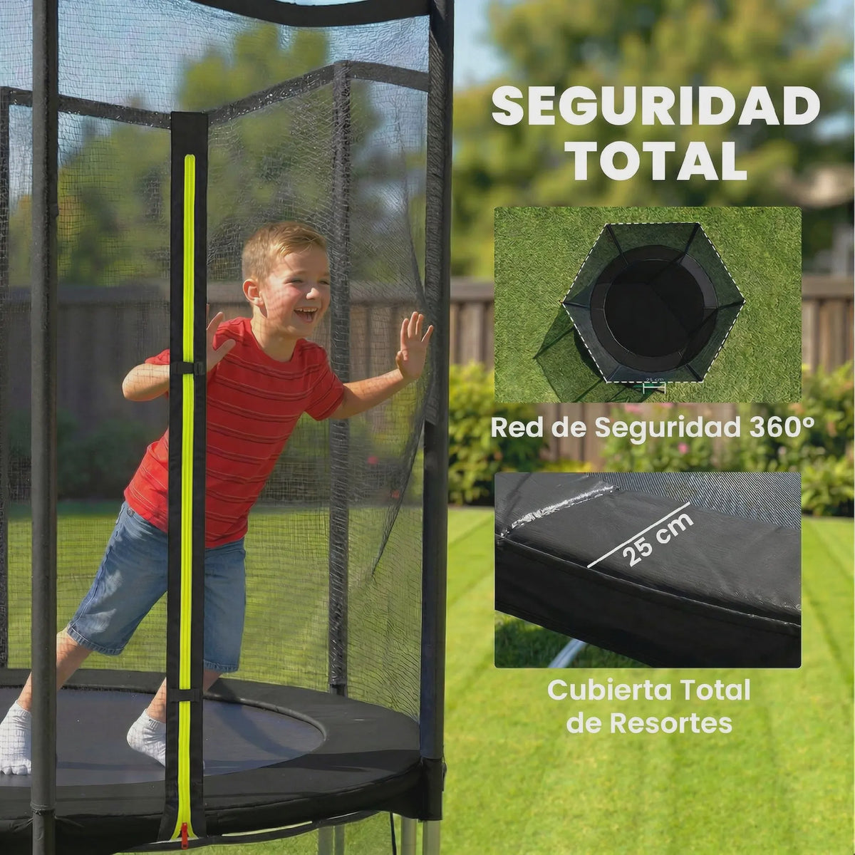 Sportnow Outdoor Trampoline Ø183 cm met Veiligheidsnet - Plezier voor +6 Jaar