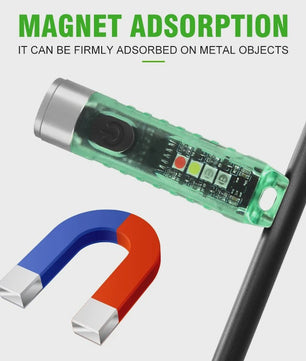 Compacte LED Sleutelhanger Zaklamp - USB Oplaadbaar, Multifunctioneel