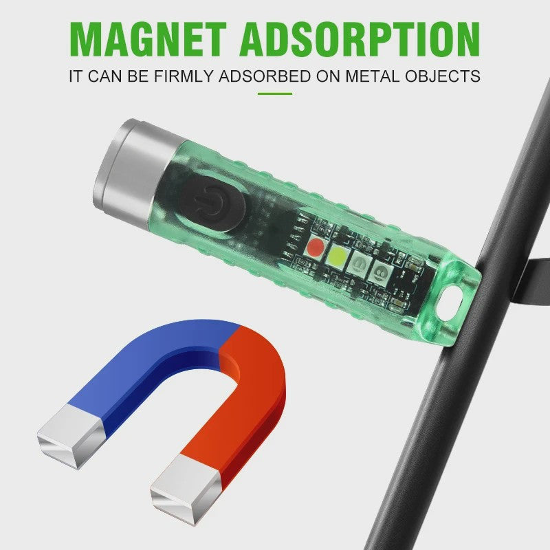 Compacte LED Sleutelhanger Zaklamp - USB Oplaadbaar, Multifunctioneel