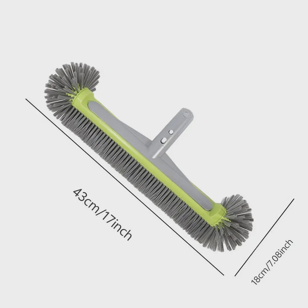 Zware Aluminium Zwembadborstel - 17.5 Inch met Nylon Borstelharen voor Grondige Reiniging van Wanden, Trappen en Hoeken