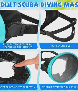 Retro Duikmasker Ovaal met Panoramisch Zicht - Duiken & Snorkelen