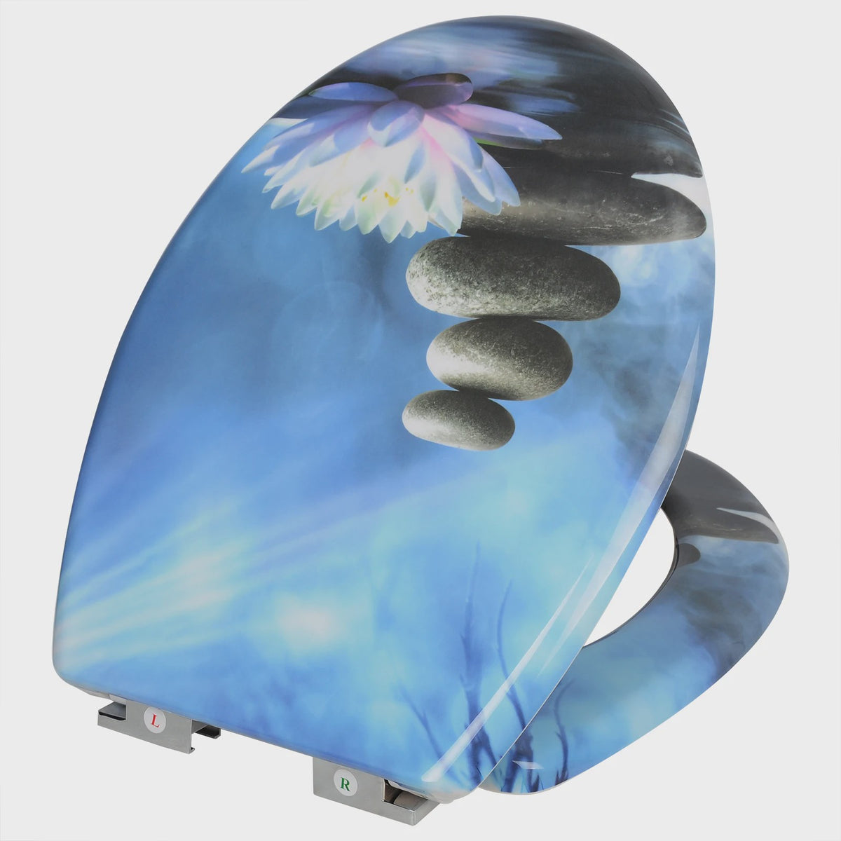 Luxe Toiletzitting met Soft-Close – Universeel, PP Materiaal, Zwart met Gouden Marmerprint