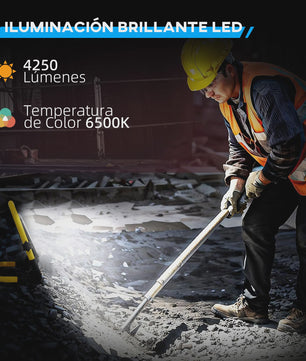 Homcom LED Werkspot 4250 Lumen IP65 Weerbestendig Draagbaar Geel