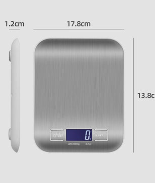 RVS Keukenweegschaal 5kg/1g - Precisie Digitale Voedselweegschaal met LCD Display