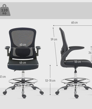 Ergonomische Bureaustoel met 4D Lendesteun, Verstelbare Armleuningen en Voetensteun - Ademend Mesh