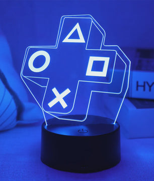 3D Gaming Cross Knop Nachtlamp - Kleurrijke LED Sfeerverlichting voor de Slaapkamer