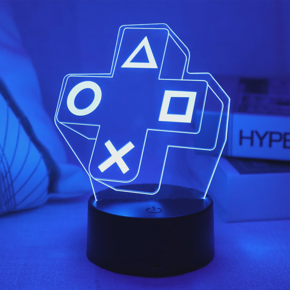 3D Gaming Cross Knop Nachtlamp - Kleurrijke LED Sfeerverlichting voor de Slaapkamer