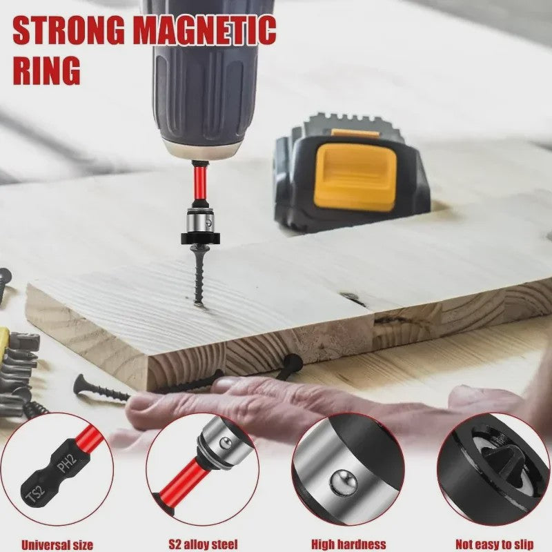 Magnetische Schroefzetter Bits PH2 met Verstelbare Aluminium Kraag voor Gipsplaat & Platen