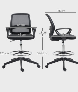 Ergonomische Bureaustoel Hoog - Verstelbaar, Ademend Mesh, Zwart