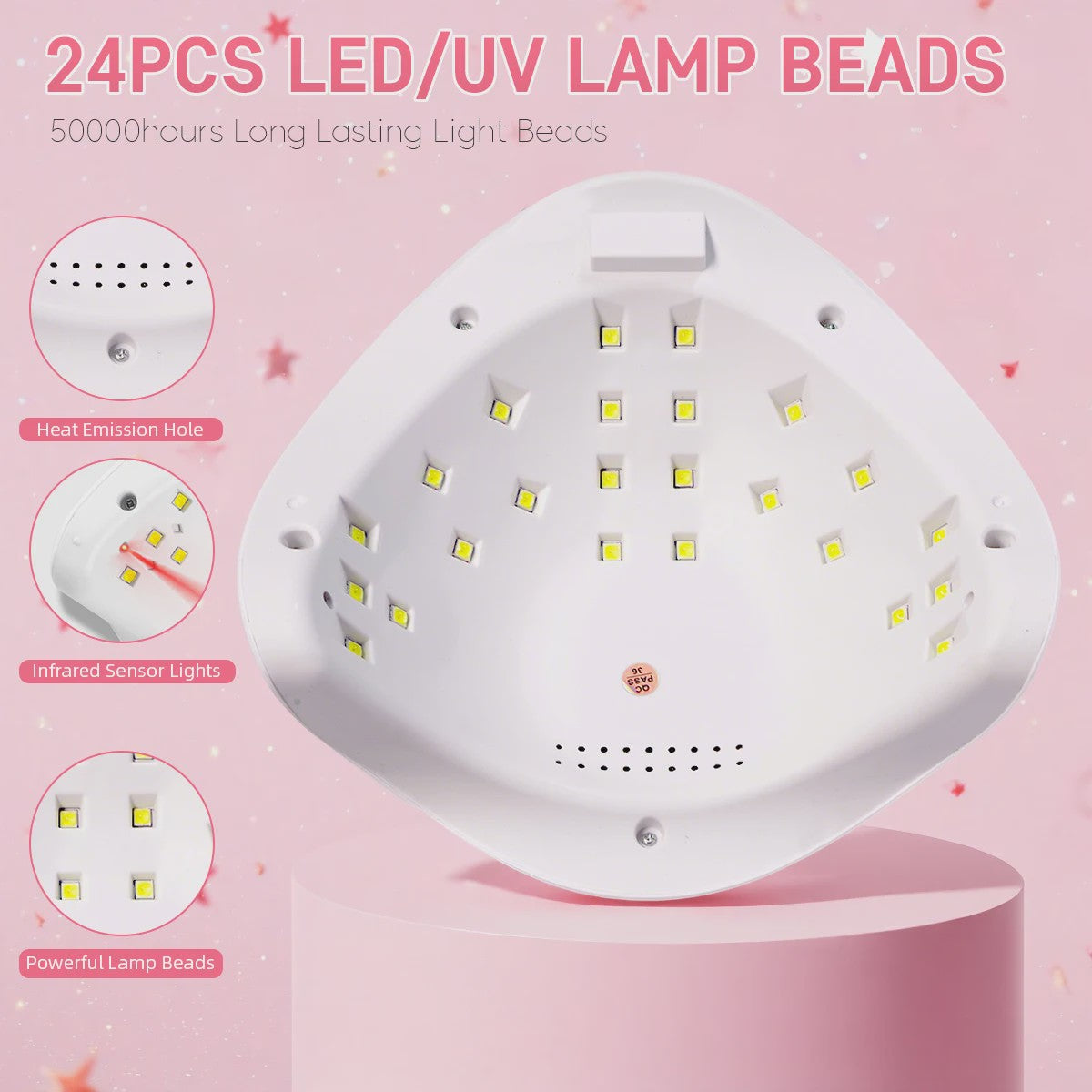 Professionele UV LED Nageldroger - 24 LEDs, 4 Timers, Draagbaar