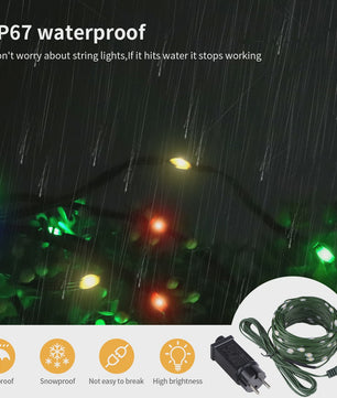 Waterdichte LED Kerstverlichting met Groen Draad - 50M/100M - 24V - Feestelijke Decoratie voor Buiten & Binnen