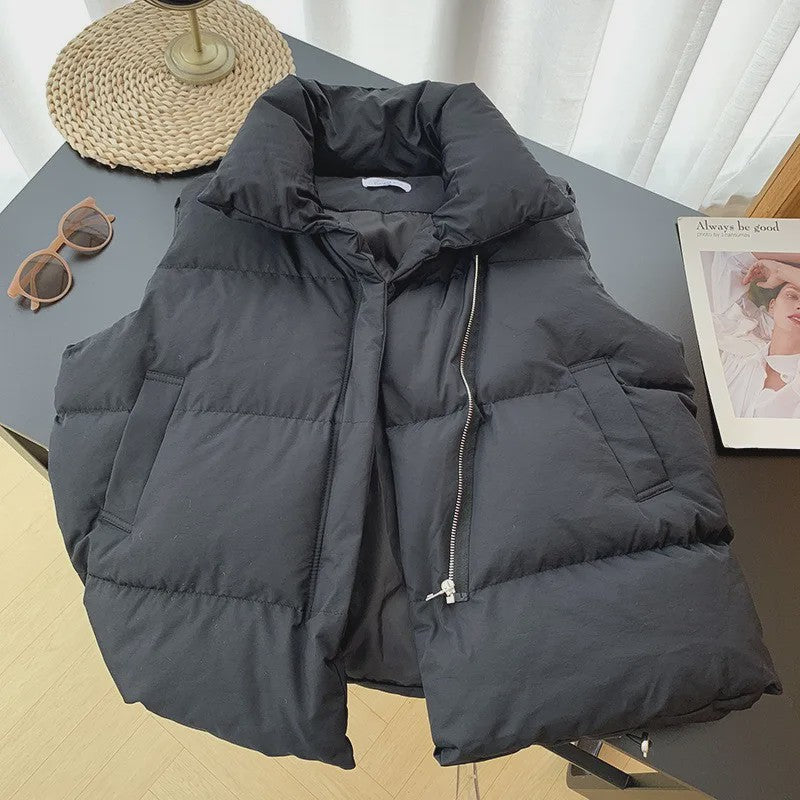 Dames Elegante Winter Gilet met Standkraag - Warm en Stijlvol Casual Buitenkleding