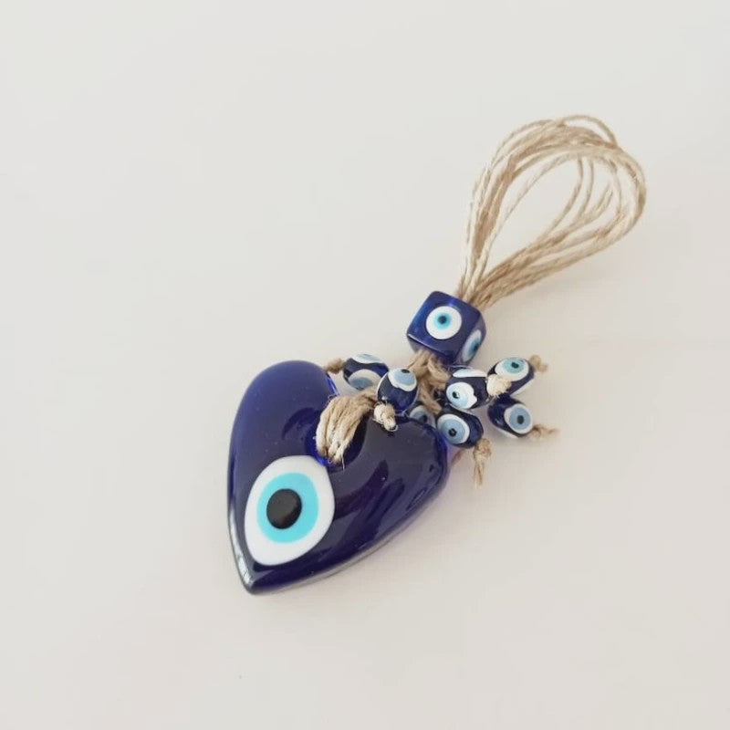 Blauw Turks Oog Hanger met Touw - Decoratie voor Auto, Muur & Huis