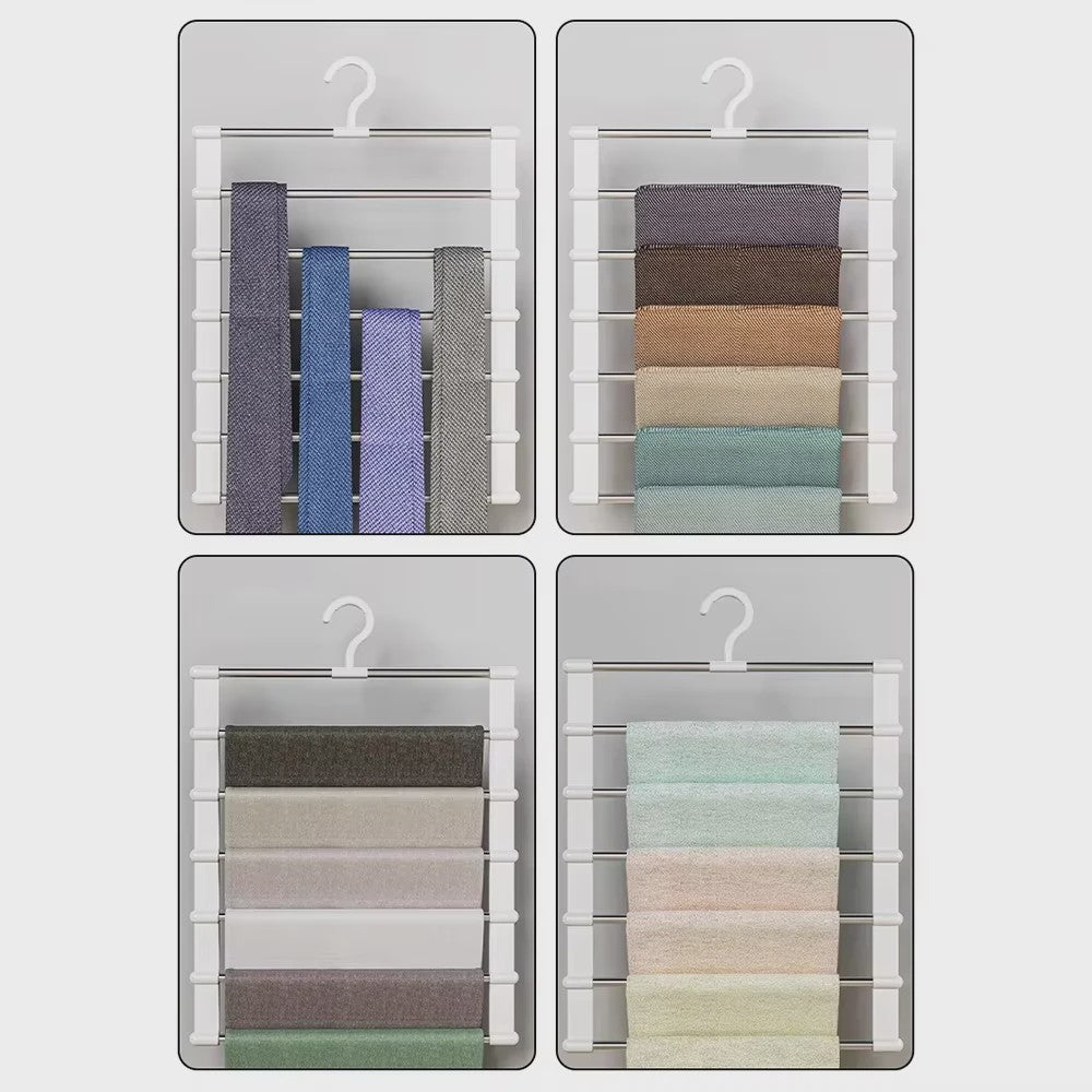 Ruimtebesparende Kledinghanger voor Broeken - 5 Lagen Organizer