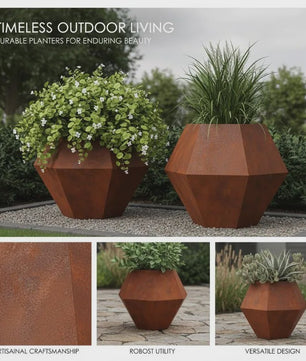 Set van 2 Roestvrij Stalen Plantenbakken 75x75x60 cm - Stijlvol voor Buiten, Tuin & Terras
