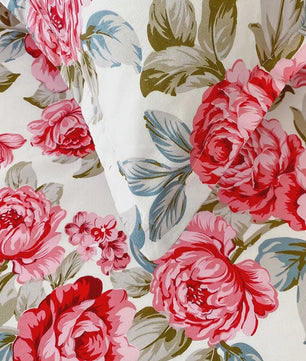 Rood Bloemenprint Top Sheet - Diverse Maten - 150x200 cm