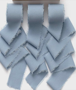 Handgemaakte Satijn Chiffon Lint Set - 3 Rollen van 5m met Rafeleffect voor Bruiloft, Cadeau & DIY Decoratie